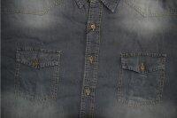 Übergrößen Kurzarm-Jeanshemd KAMRO Grau 9XL und 14XL