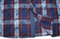 Übergrößen Kurzarm-Herrenhemd KAMRO Lila/Blau/Gelb kariert 8XL