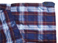 Übergrößen Kurzarm-Herrenhemd KAMRO Lila/Blau/Gelb kariert 8XL