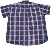 Übergrößen Kurzarm-Herrenhemd KAMRO Lila/Blau/Gelb kariert 8XL