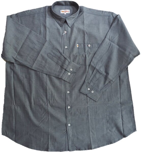 Übergrößen edles Herrenhemd Grau KAMRO mit Seidenglanz 12XL