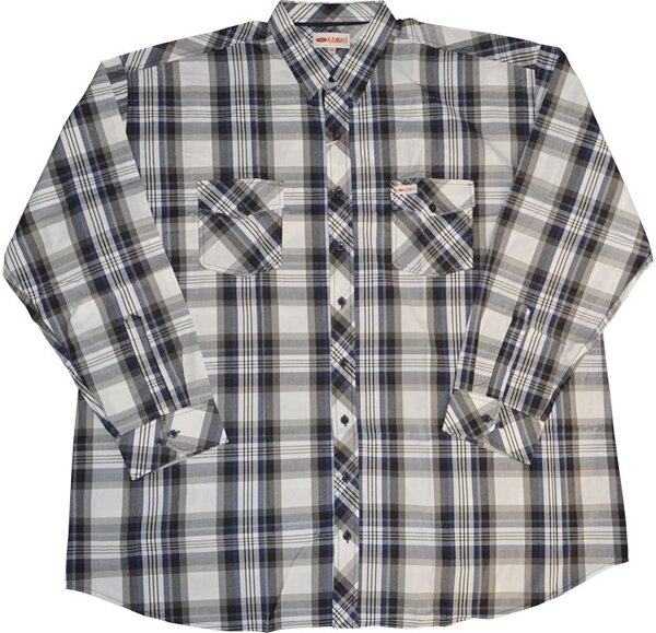 Übergrößen Herren-Karo-Hemd Weiß/Schwarz/Grau/Blau 12XL
