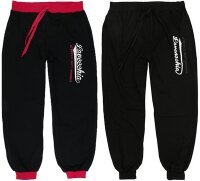 Übergrössen  Jogginghose Lavecchia leichte Sommerqualität Schwarz od Schwarz/Rot