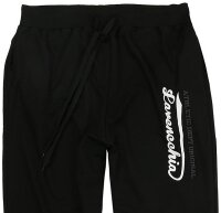 Übergrössen  Jogginghose Lavecchia leichte Sommerqualität Schwarz od Schwarz/Rot
