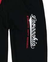 Übergrössen  Jogginghose Lavecchia leichte Sommerqualität Schwarz od Schwarz/Rot
