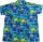 Übergrößen Kurzarm-Herren-Hawaiihemd KAMRO Blau/Gelb/Grün 3XL-14XL