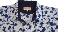 KAMRO Übergrößen Kurzarmhemd Piqué weiß/blau 8XL