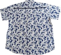 KAMRO Übergrößen Kurzarmhemd Piqué weiß/blau 8XL