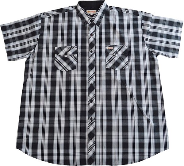 Übergrößen Kurzarm-Herrenhemd KAMRO Grün/Hellgrün/Navy 7XL